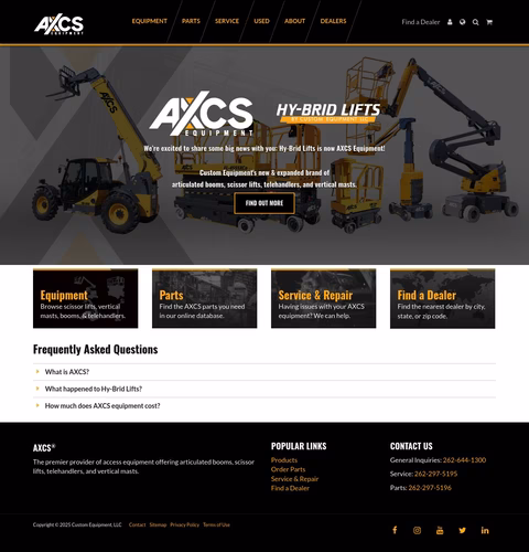 Axcs-Equipment Homepage 1440px
