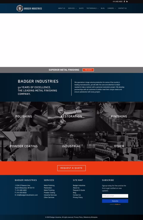 Badger-Metal-Finishing Homepage 1440px