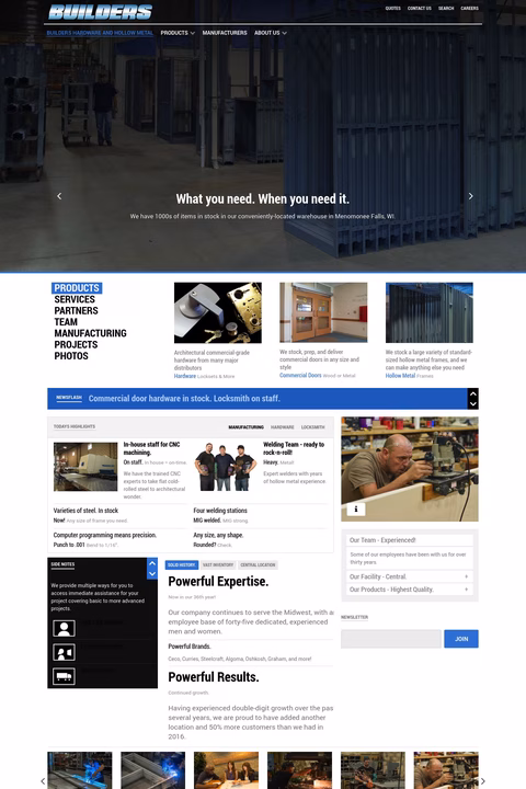 Builders-Hardware-And-Hollow-Metal Homepage 1440px