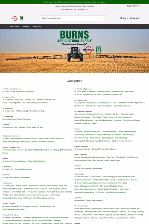 Burns-Industrial-Supply-Co Homepage 1440px