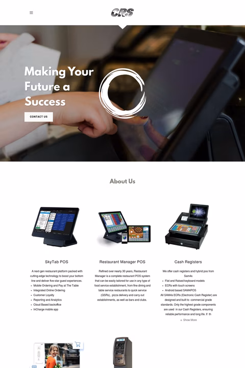 Cash-Register-Specialties Homepage 1440px