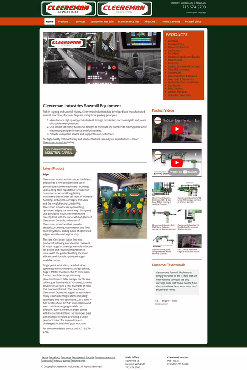 Cleereman-Industries Homepage 1440px