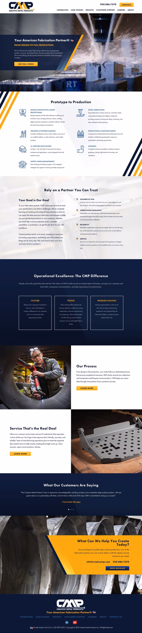 Creative-Metal-Products Homepage 1440px