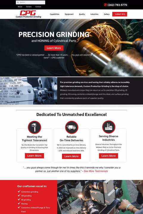 Custom-Production-Grinding Homepage 1440px