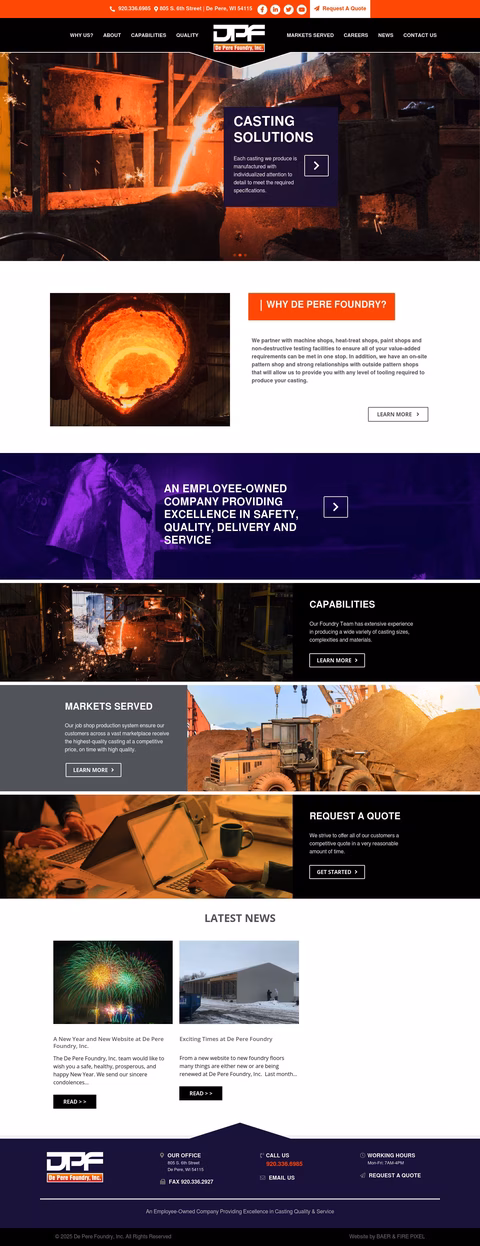 De-Pere-Foundry Homepage 1440px