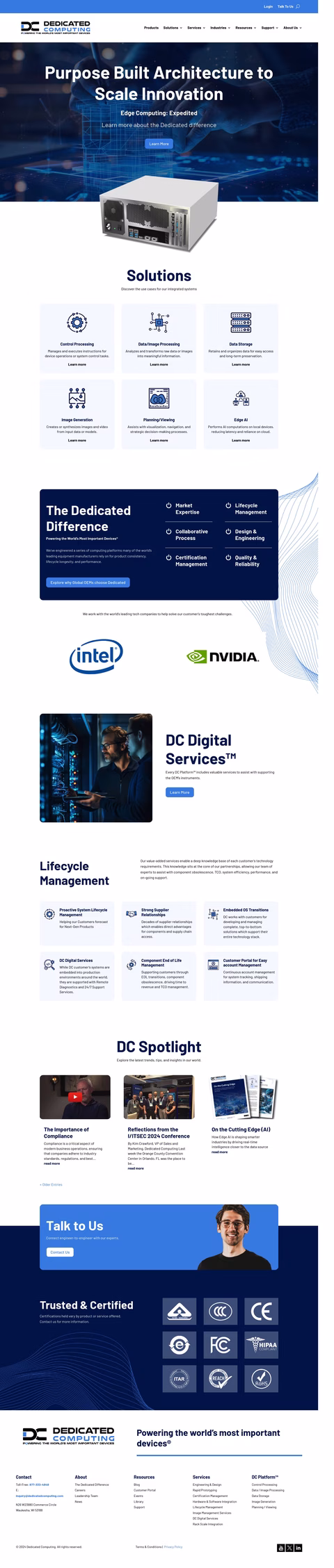 Dedicated-Computing Homepage 1440px
