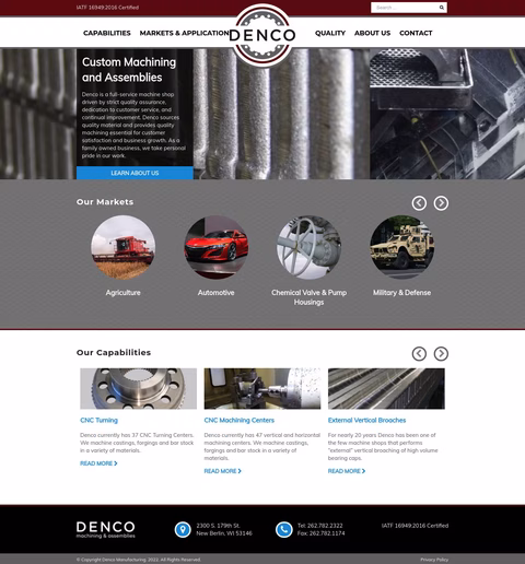 Denco-Manufacturing Homepage 1440px