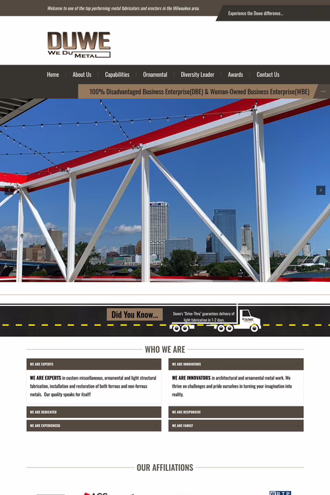 Duwe-Metal-Products Homepage 1440px