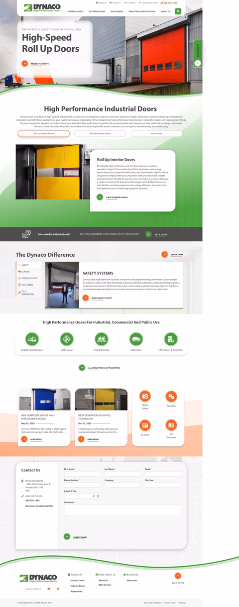 Dynaco-Doors Homepage 1440px