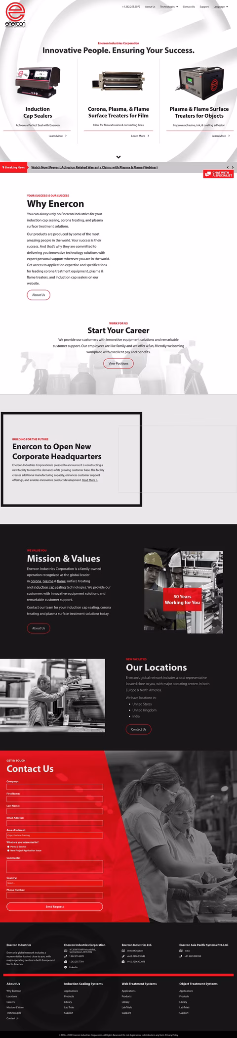 Enercon-Industries Homepage 1440px