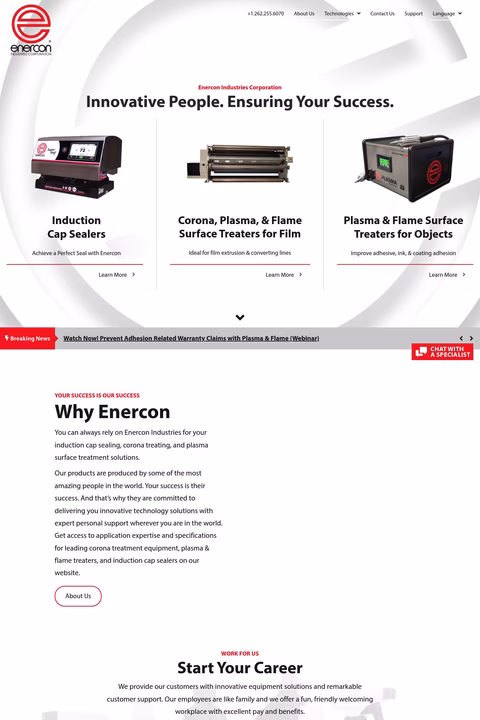 Enercon-Industries Homepage 1440px