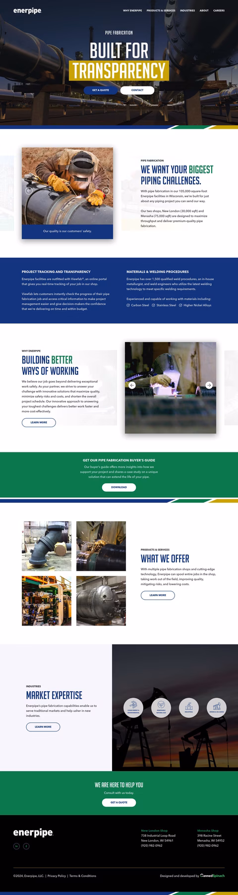 Enerpipe-Systems Homepage 1440px