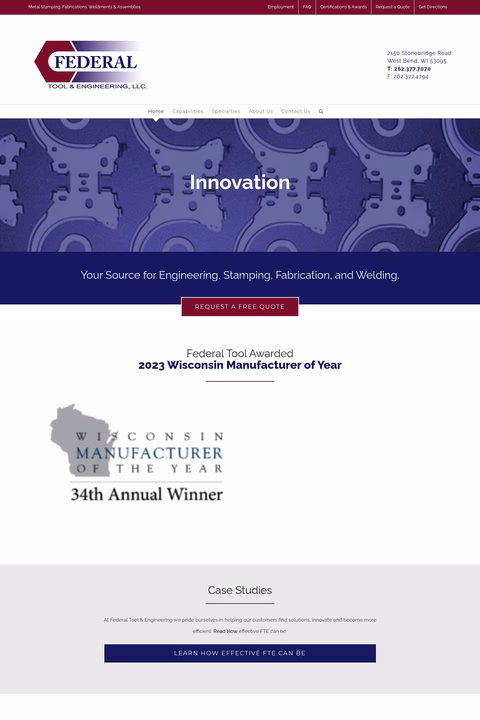 Federal-Tool-Engineering Homepage 1440px