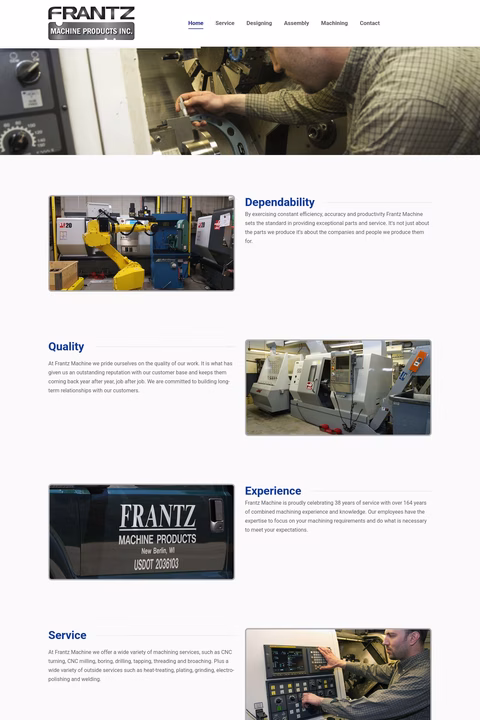 Frantz-Machine-Products Homepage 1440px