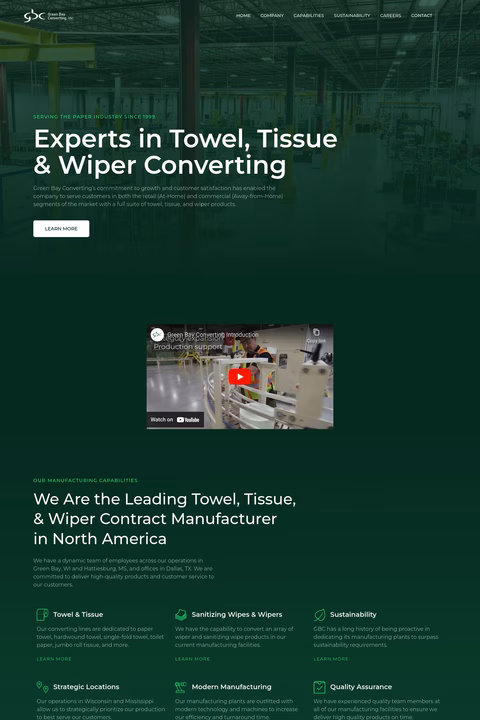 Green-Bay-Converting Homepage 1440px