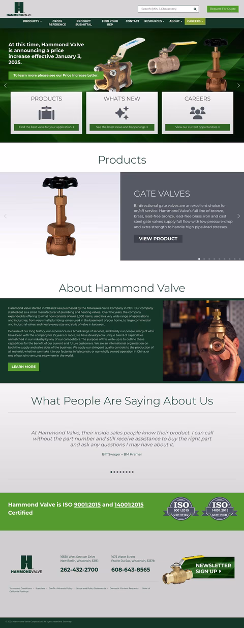 Hammond-Valve Homepage 1440px