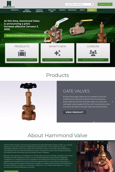Hammond-Valve Homepage 1440px