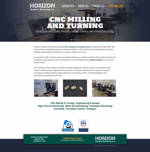 Horizon-Systems-Machining Homepage 1440px