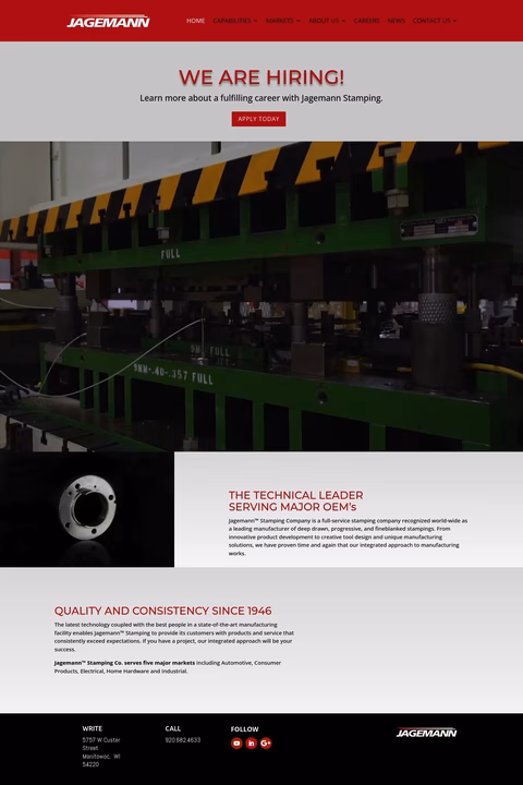 Jagemann-Stamping-Co Homepage 1440px
