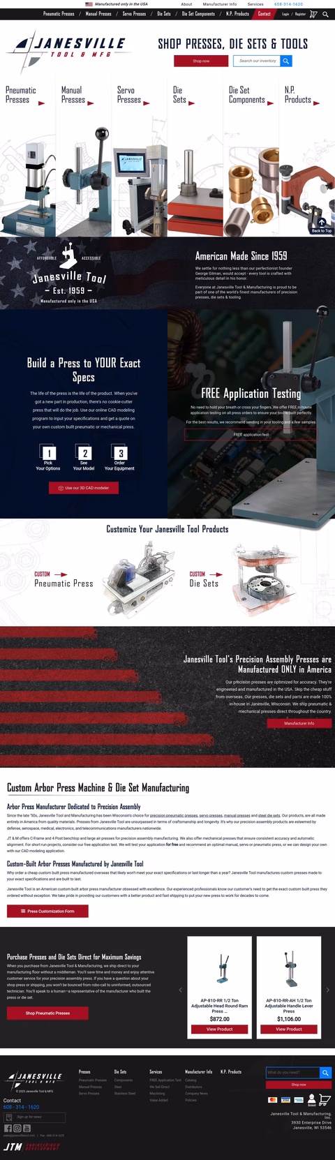 Janesville-Tool-Manufacturing Homepage 1440px
