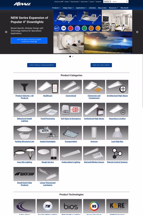 Kenall-Manufacturing Homepage 1440px