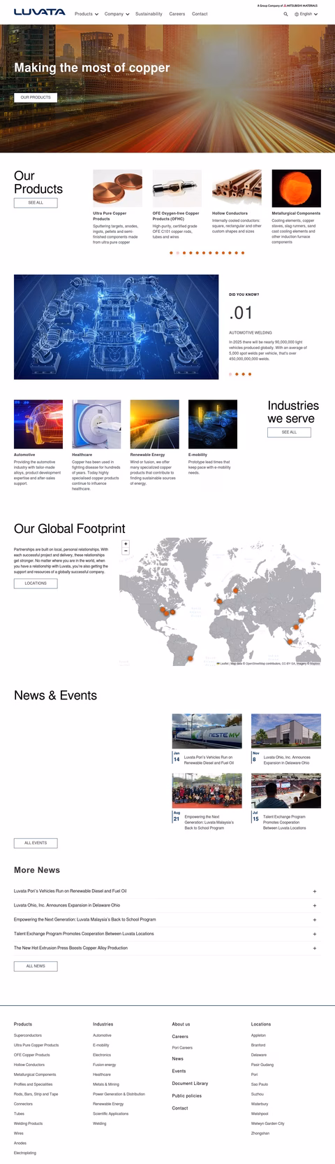 Luvata Homepage 1440px