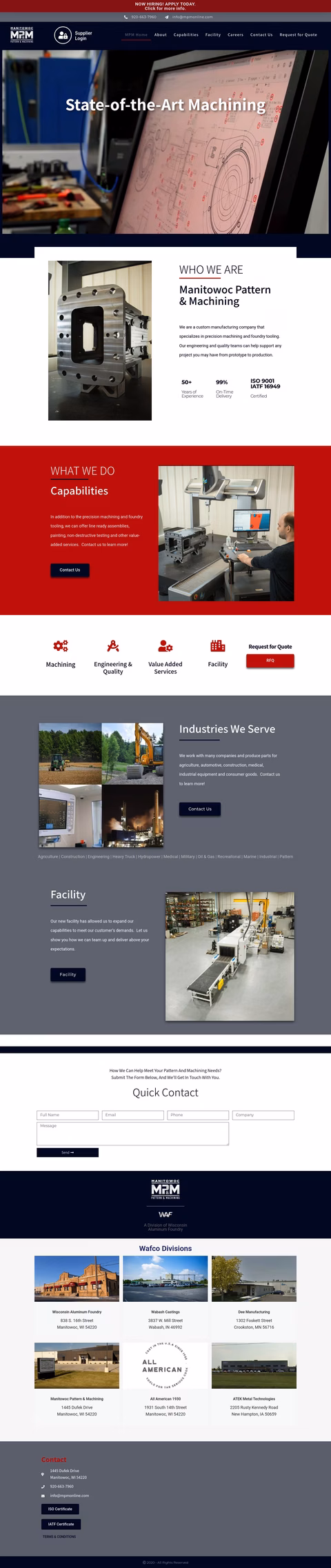 Manitowoc-Pattern-Machining Homepage 1440px