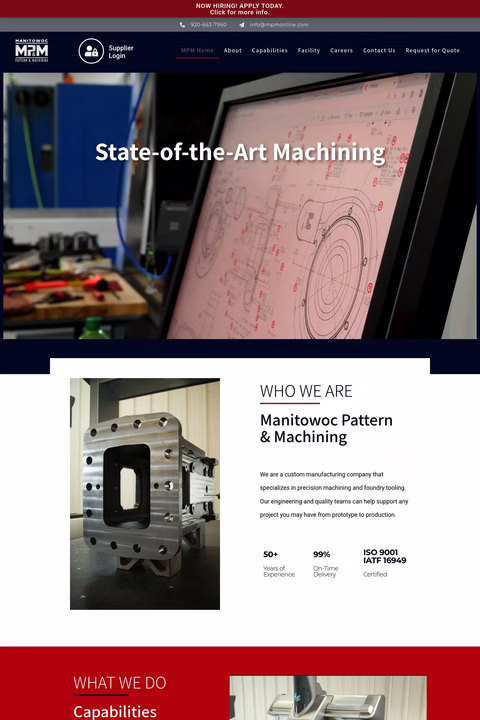 Manitowoc-Pattern-Machining Homepage 1440px