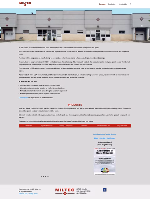 Miltec-Inc Homepage 1440px