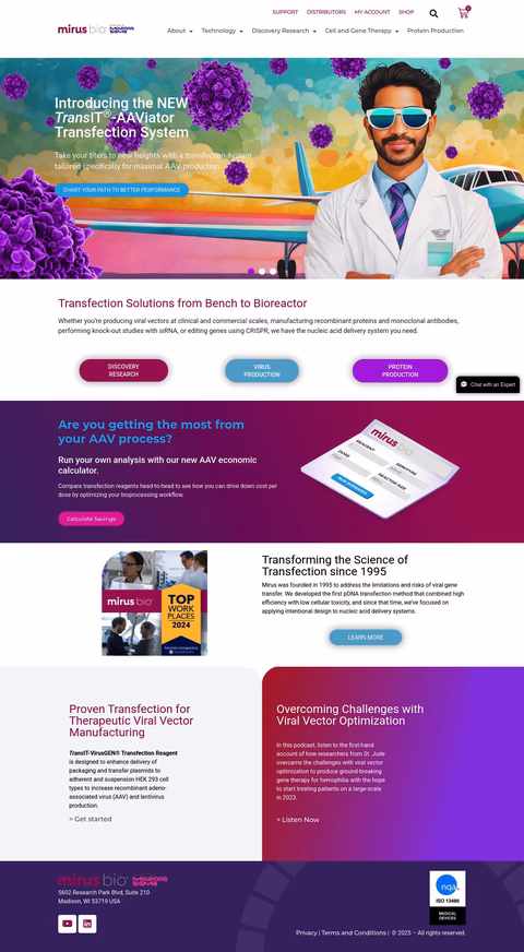 Mirus-Bio Homepage 1440px