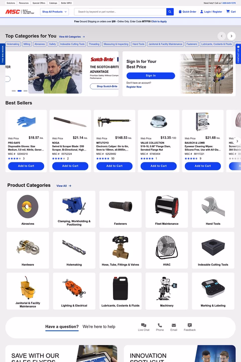 Msc-Industrial-Direct Homepage 1440px