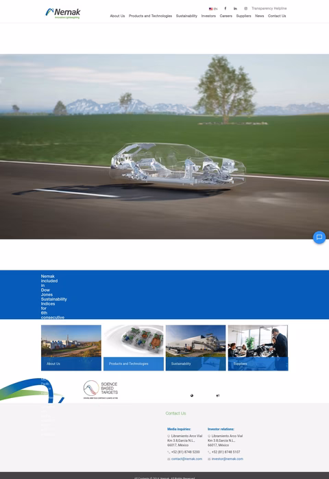 Nemak Homepage 1440px