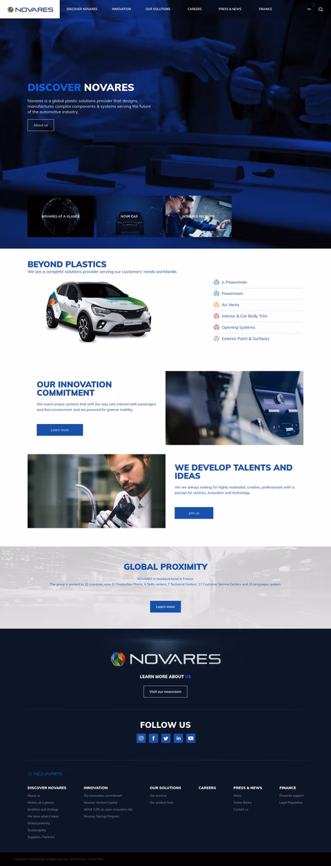 Novares Homepage 1440px