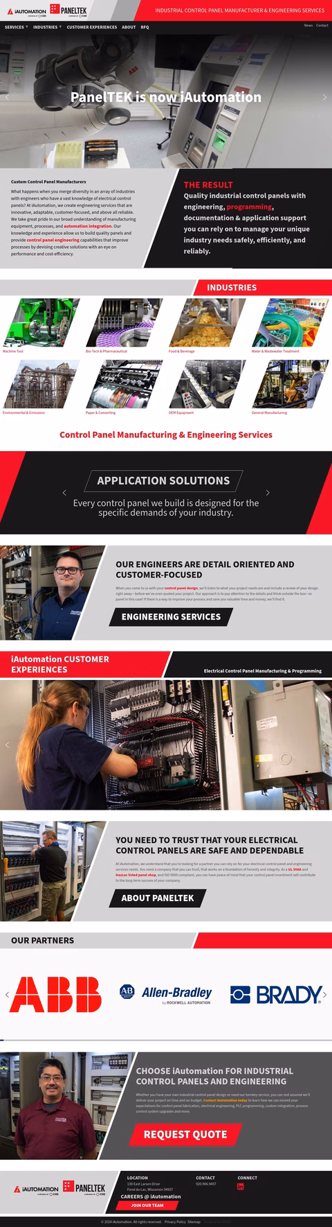 Paneltek Homepage 1440px