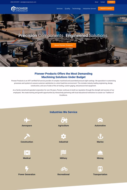 Petersen-Machine-Co Homepage 1440px