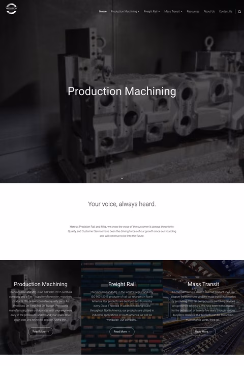 Precision-Rail-Manufacturing Homepage 1440px