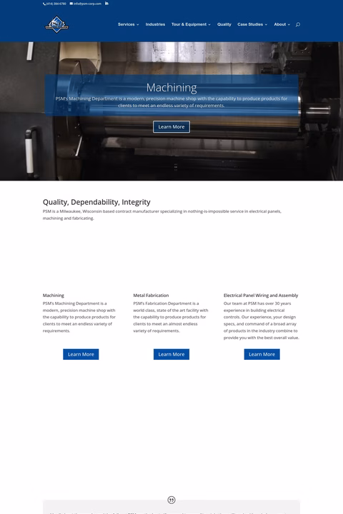 Product-Service-Manufacturing Homepage 1440px