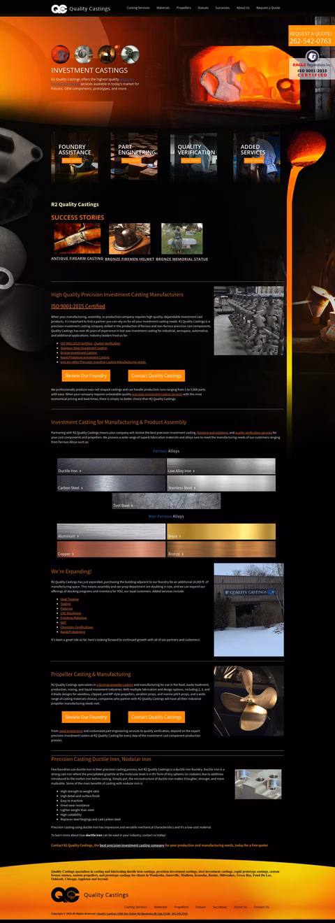 Quality-Castings Homepage 1440px