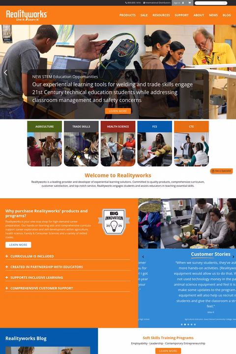 Realityworks Homepage 1440px