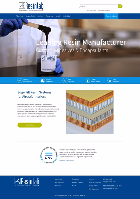 Resinlab Homepage 1440px