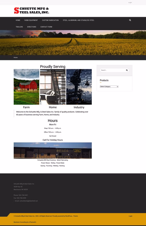 Schuette-Manufacturing Homepage 1440px