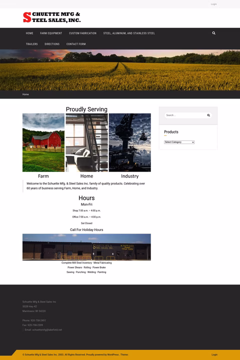 Schuette-Manufacturing Homepage 1440px