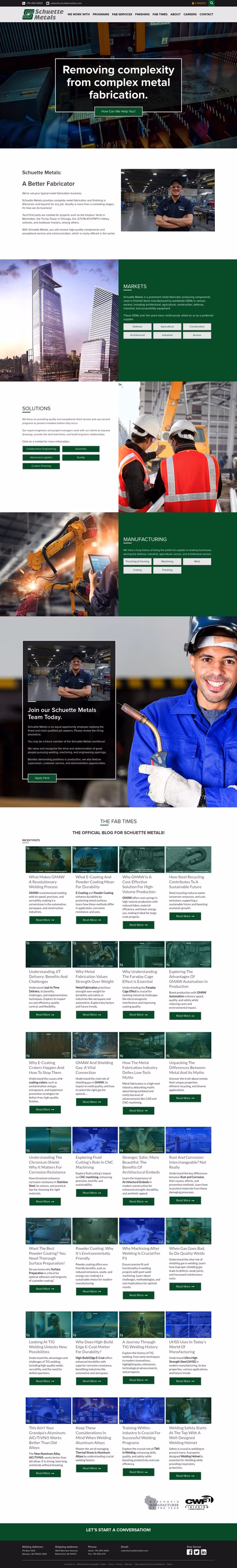 Schuette-Metals Homepage 1440px