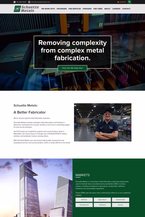 Schuette-Metals Homepage 1440px