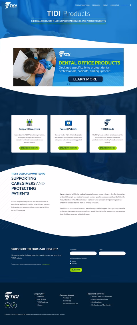 Tidi-Products Homepage 1440px