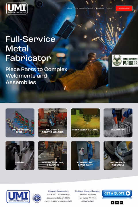 Universal-Metrics Homepage 1440px