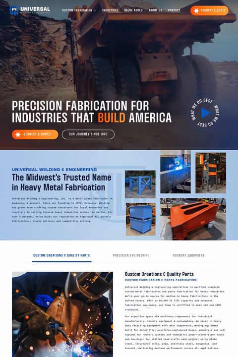 Universal-Welding-Engineering Homepage 1440px