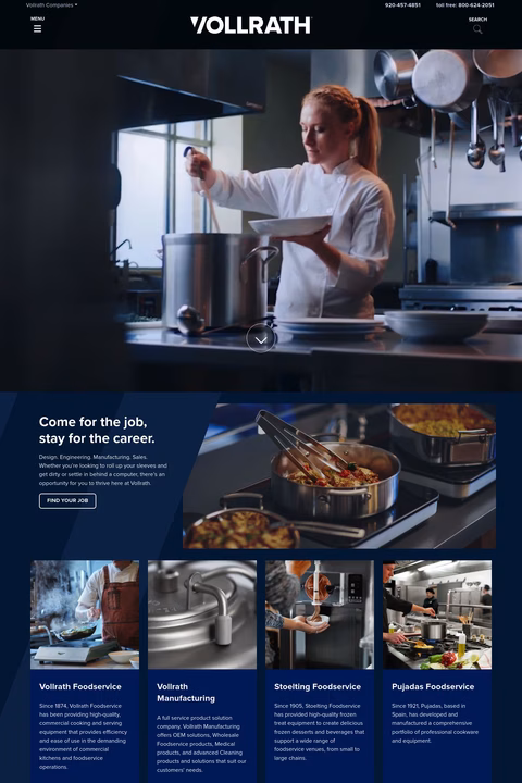 Vollrath-Company Homepage 1440px
