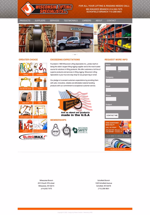 Wisconsin-Lifting-Specialists Homepage 1440px