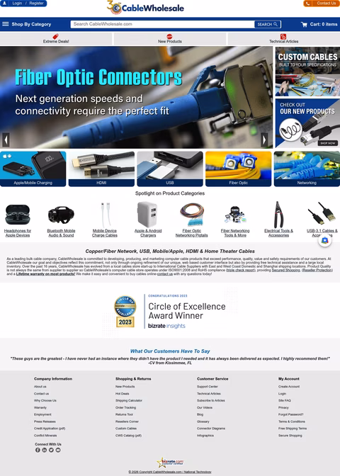 Cable-Wholesale Homepage 1440px